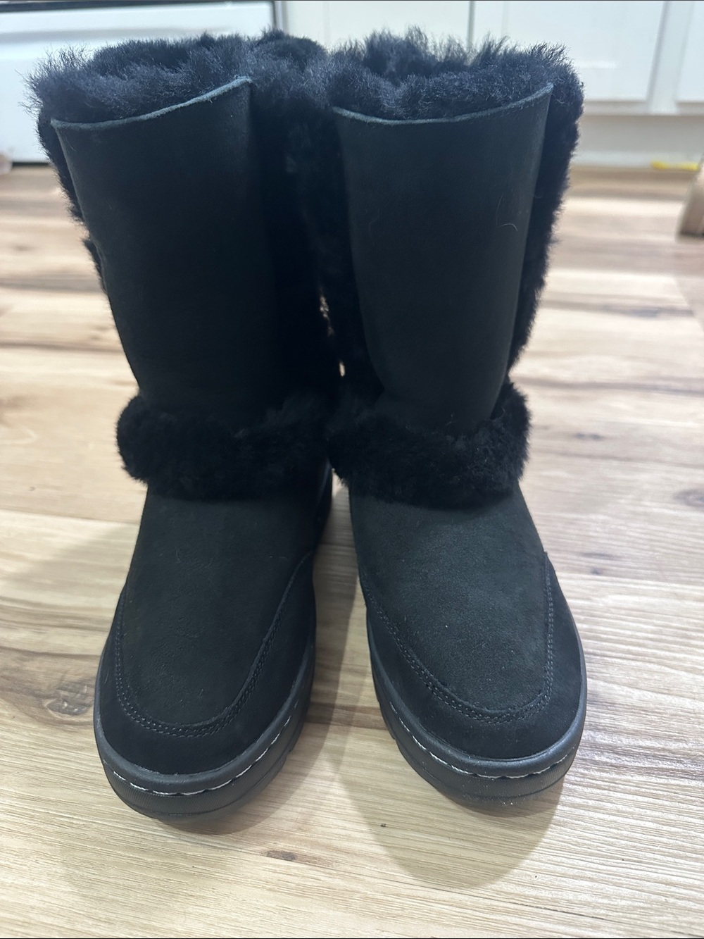 UGG Women’s Black Shearling-Lined Winter Boots